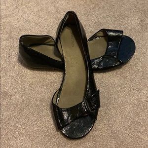 Xhilaration black open toe flats